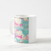 Show Up For Yourself Self-Love Pink Clouds Mug Koffiemok (Voorkant links)
