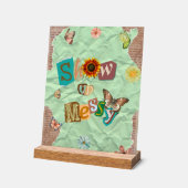 Show Up Messy Collage Mint Acryl Teken Acryl Bord (Hoek)