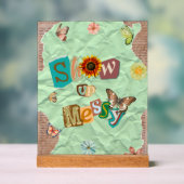 Show Up Messy Collage Mint Acryl Teken Bord (Neutraal)