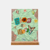 Show Up Messy Collage Mint Acryl Teken Bord (Voorkant)