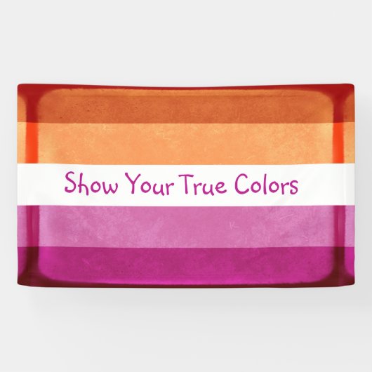 Show uw echte kleuren, Lesbische vlagkleuren Spandoek (Horizontaal)