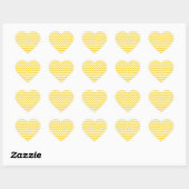 Show Uw liefde: Canarische Geel-witte zigzag Chevr Hart Sticker (Vel)