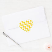 Show Uw liefde: Canarische Geel-witte zigzag Chevr Hart Sticker (Envelop)