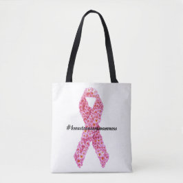 Show uw steun Pink Bow Cancer Awareness Tote Bag