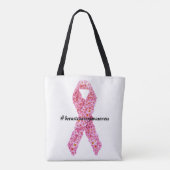 Show uw steun Pink Bow Cancer Awareness Tote Bag (Achterkant)