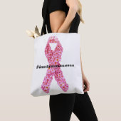 Show uw steun Pink Bow Cancer Awareness Tote Bag (Dichtbij)