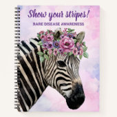 Show Uw Stripes Zelden Zelden Zebra van Ziektebewu Notitieboek (Voorkant)