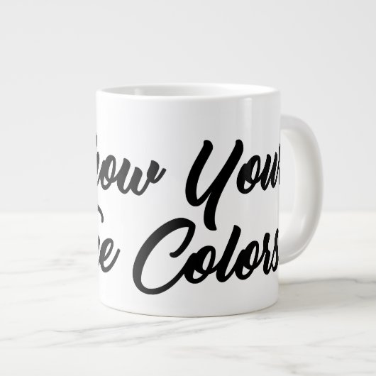 Show uw ware kleuren grote koffiekop (Voorkant rechts)