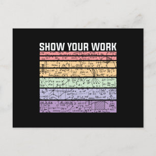 Show uw werk, Wiskunde leraar Briefkaart