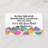 Show van borduurschroefnaaigarens visitekaartje (Achterkant)