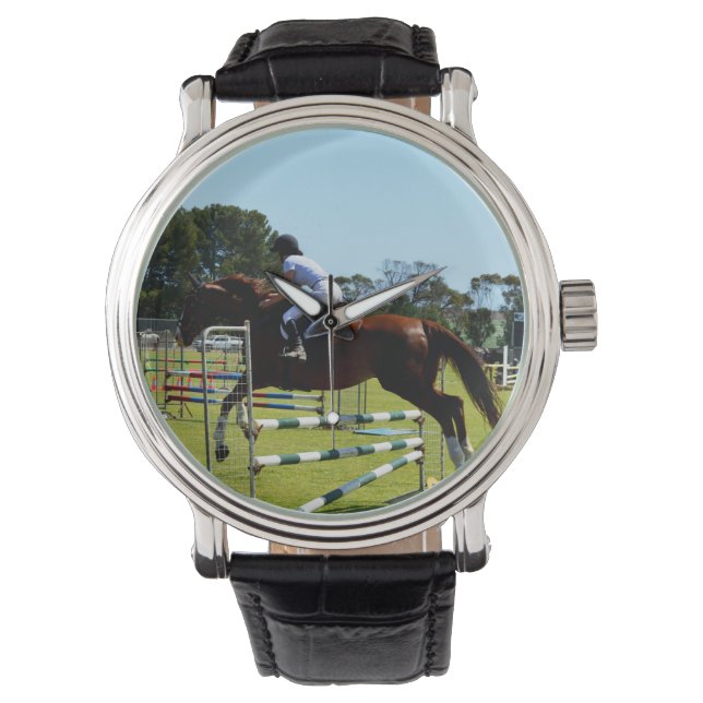 Show van bruine paarden horloge (Voorkant)