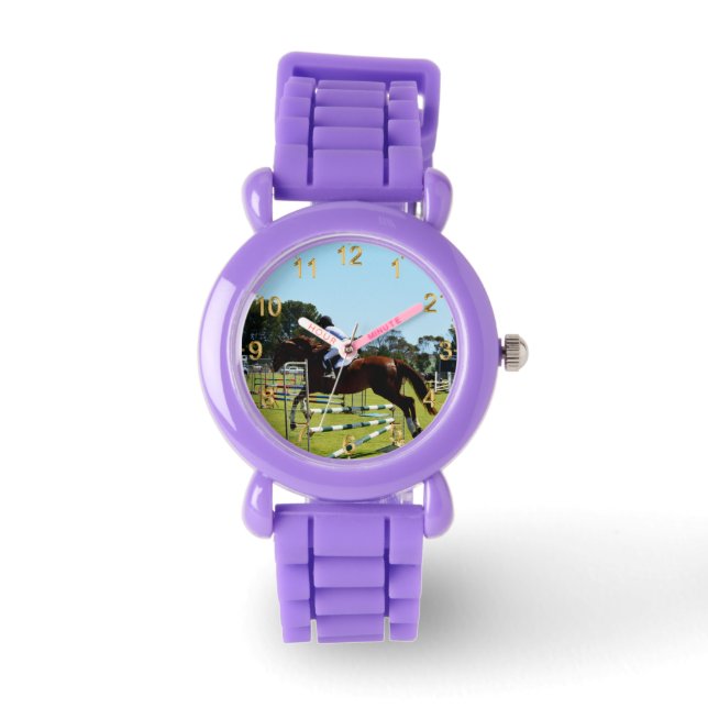 Show van bruine paarden horloge (Voorkant)
