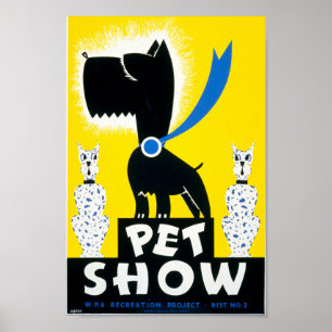 Show van gezelschapsdieren Onbewerkt  Foto's Oude  Poster