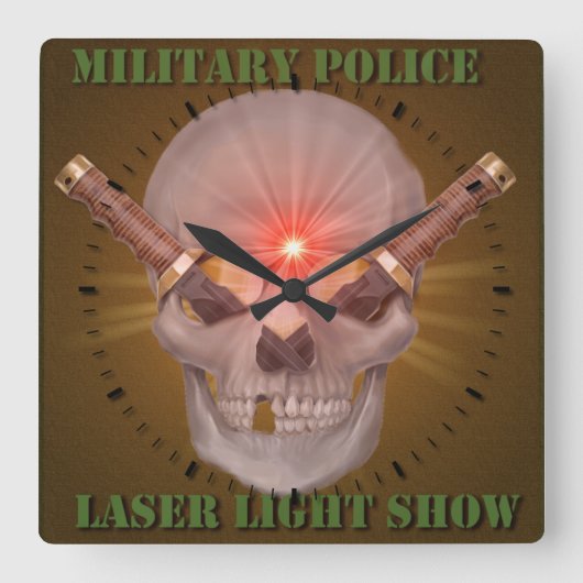 Show van het laserlicht van de militaire politie vierkante klok (Voorkant)
