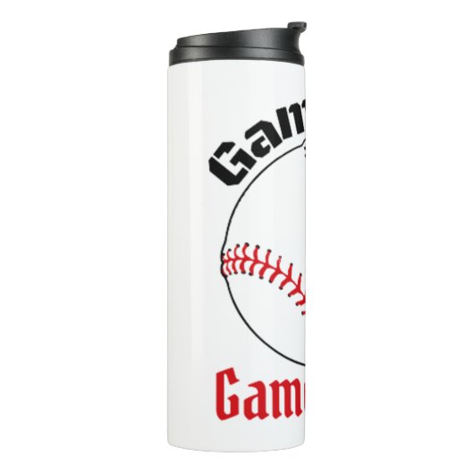 Show van honkbalspel thermosbeker (Gedraaid links)