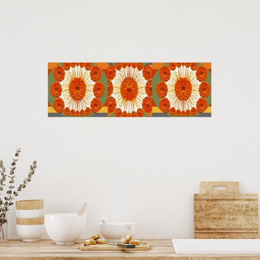 SHOW van MARIGOLD Flower : decoratieve kunst Poster (Keuken)