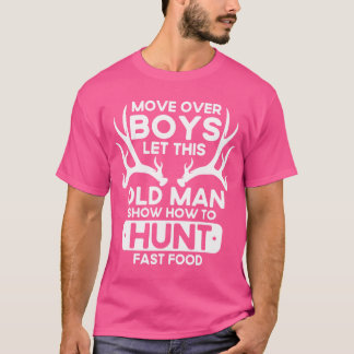 Show van oud Man om snel eten te hakken. T-shirt