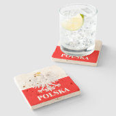 Show van uw kleuren - Polska Stenen Onderzetter (Zijkant)