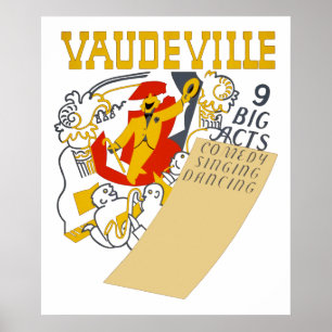 Show Vaudeville Poster Abstracte kunst