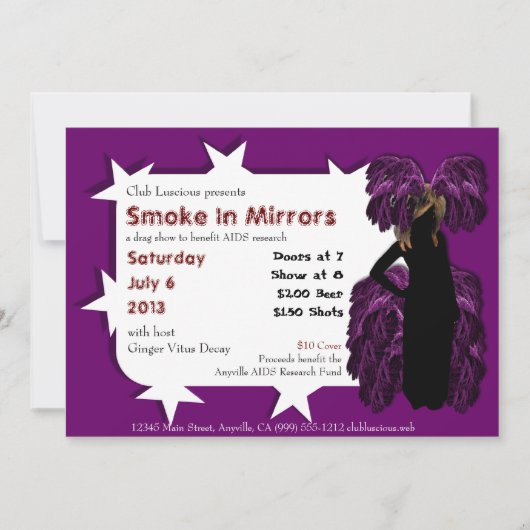 Show Veelzijdige Queen Custom Drag Invitae Kaart (Voorkant)