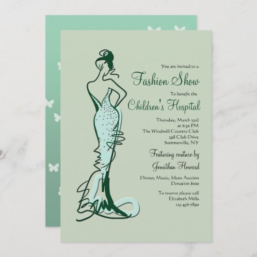 Show voor couture Mode Kaart (Voorkant / Achterkant)