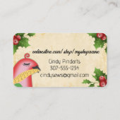 show voor het naaien van kerstvaartuigen voor voge visitekaartje (Achterkant)