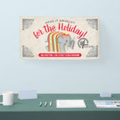 Show voor kerstvaartuigen met haakhaak met ganzeno spandoek (Beurs)