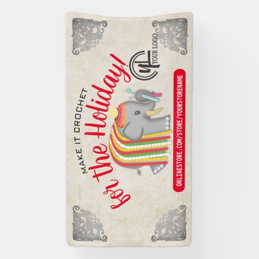 Show voor kerstvaartuigen met haakhaak met ganzeno spandoek (Verticaal)