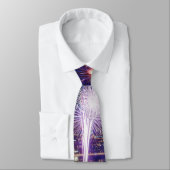 Show vuurwerk in Boat Quay Singapore City Skyline Stropdas (Gebonden)