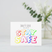 Show waar je om geeft, regenboogkleurig, veilig briefkaart (Staand voorkant)