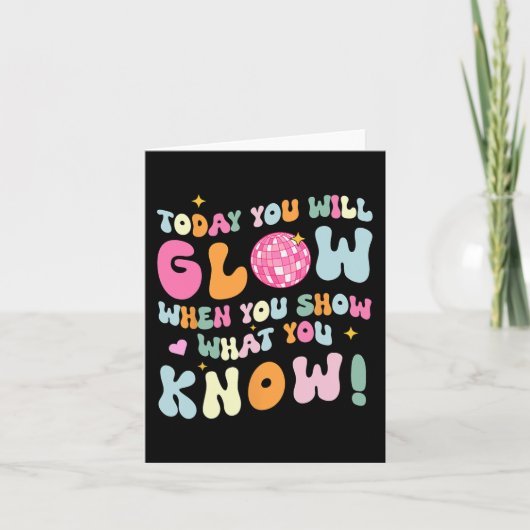 Show Wat je weet Test Testing Day Teacher Student Kaart (Voorkant)