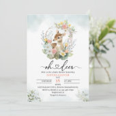 Show waterverf baby bosland deerflower greenery kaart (Staand voorkant)