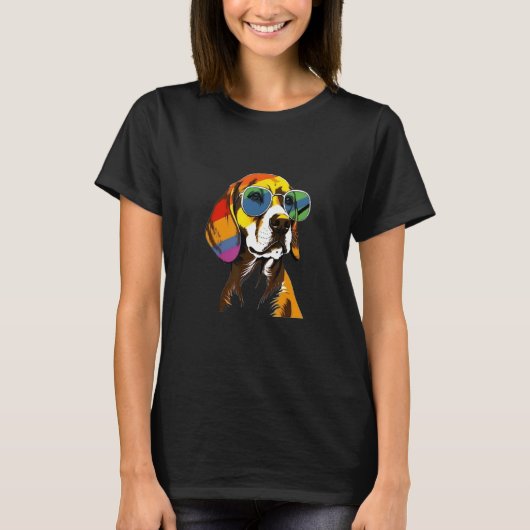 Show Your Pet Pride  Hippie Hippy Beagle T-shirt (Voorkant)