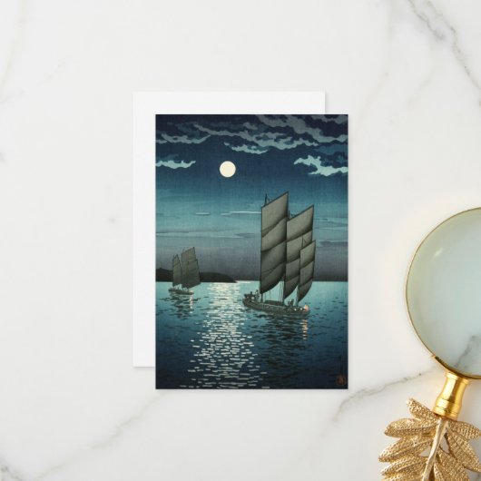 Showa Era, Boat van Tsuchiya Koitsu Bedankkaart (Voorkant / Achterkant in situ)