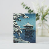 Showa Era, winter door Tsuchiya Koitsu Briefkaart (Staand voorkant)
