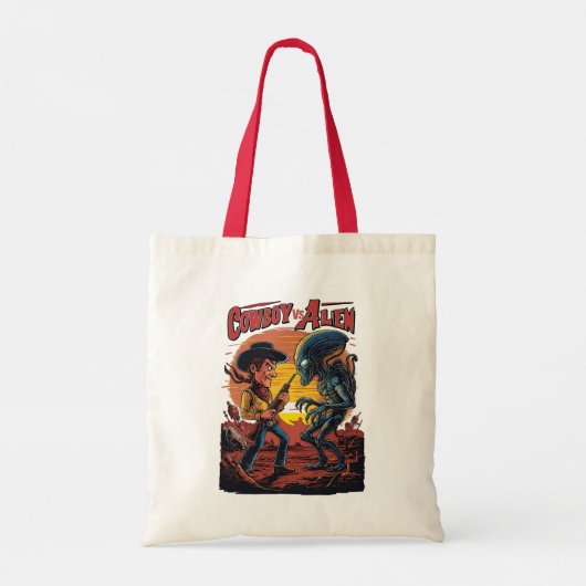 Showdown bij Sundown - Cowboy vs. Alien Tote Bag (Achterkant)
