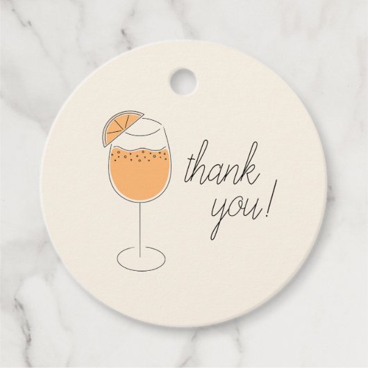 Shower and Spritz Bubbly Cocktail Bridal Shower Bedankjes Labels (Voorkant)