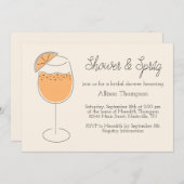 Shower and Spritz Bubbly Cocktail Bridal Shower Kaart (Voorkant / Achterkant)