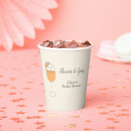 Shower and Spritz Bubbly Cocktail Bridal Shower Papieren Bekers