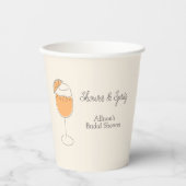 Shower and Spritz Bubbly Cocktail Bridal Shower Papieren Bekers (Voorkant)