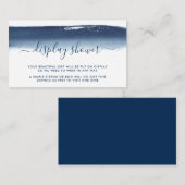 Shower Baby Boy Navy Blue Waterverf Informatiekaartje (Voorkant / Achterkant)