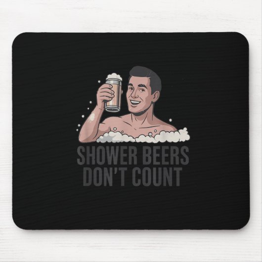 Shower Beers Don’t Count Funny Beer Lover Retro  Muismat (Voorkant)