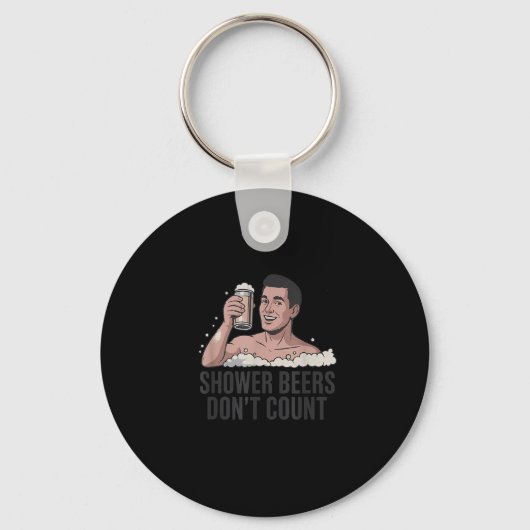 Shower Beers Don’t Count Funny Beer Lover Retro  Sleutelhanger (Voorkant)