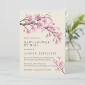 Shower by Mail Baby Girl Pink Floral Kaart (Staand voorkant)