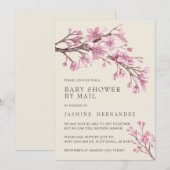 Shower by Mail Baby Girl Pink Floral Kaart (Voorkant / Achterkant)