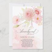 Shower by Mail Blush Pink Floral Spray Invitation Kaart (Voorkant)