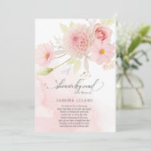 Shower by Mail Blush Pink Floral Spray Invitation Kaart (Staand voorkant)