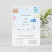 Shower by Mail Cute Baby shower Invitation Kaart (Staand voorkant)