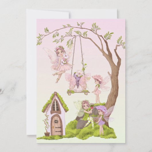 Shower by Mail Fairy Waterverf Illustrations Kaart (Achterkant)