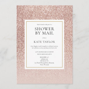 Shower by Mail Long Distance Roos Gold Glitter Kaart